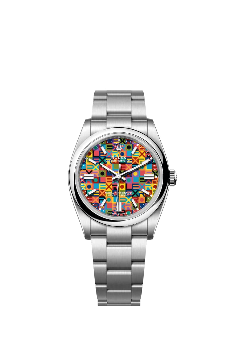 ROLEX ์ค์ด์คํฐ ํผํ์ธ์ผ 36 126000 Multicolor, ์ฅฌ๋น๋ฆฌ Motif ๋ค์ด์ผ ์ค์ด์คํฐ์คํธ