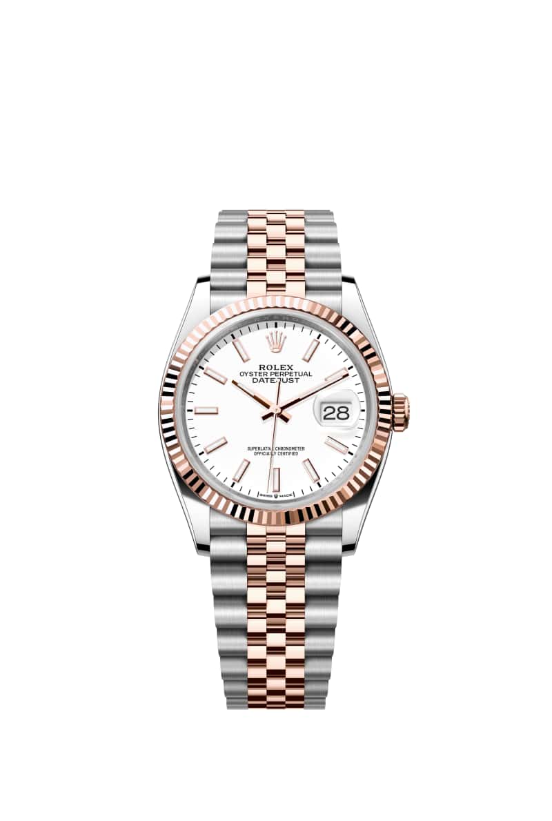 ROLEX 데이트저스트 36 126231 White 다이얼 오이스터스틸과 에버로즈 Gold