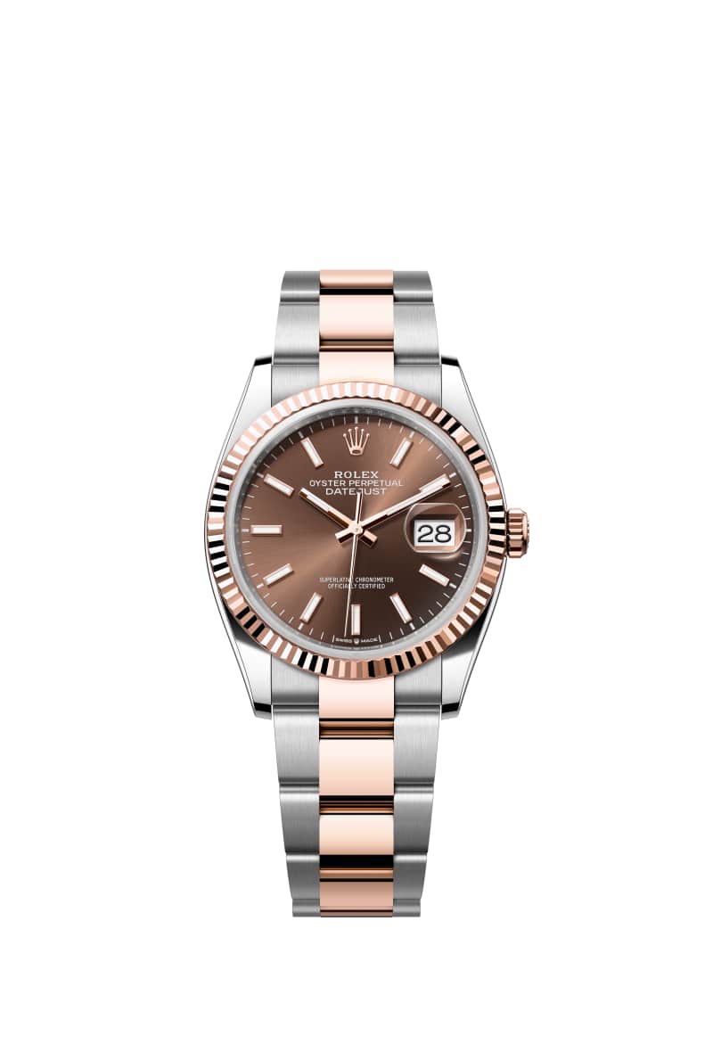 ROLEX 데이트저스트 36 126231 초콜렛 다이얼 오이스터스틸과 에버로즈 Gold