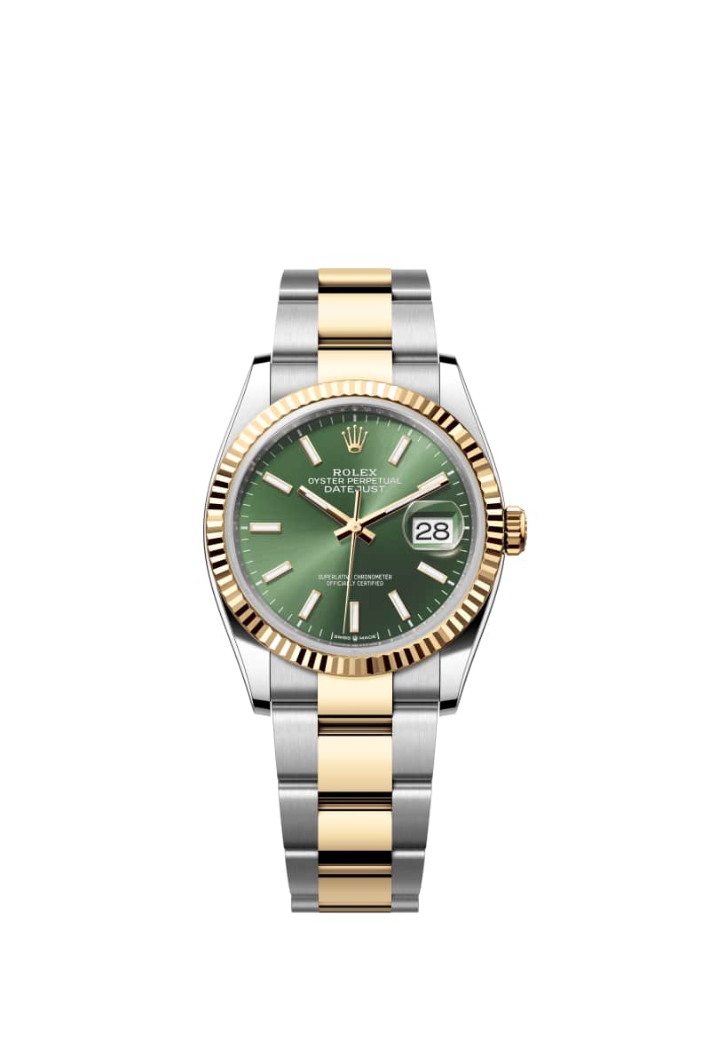 ROLEX 데이트저스트 36 126233 올리브 그린 다이얼 오이스터스틸과 옐로우 Gold