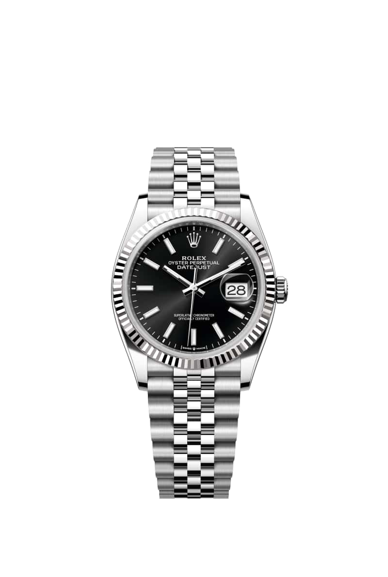 ROLEX ๋ฐ์ดํธ์ ์คํธ 36 126234 ๋ธ๋ผ์ดํธ Black ๋ค์ด์ผ ์ค์ด์คํฐ์คํธ๊ณผ White Gold