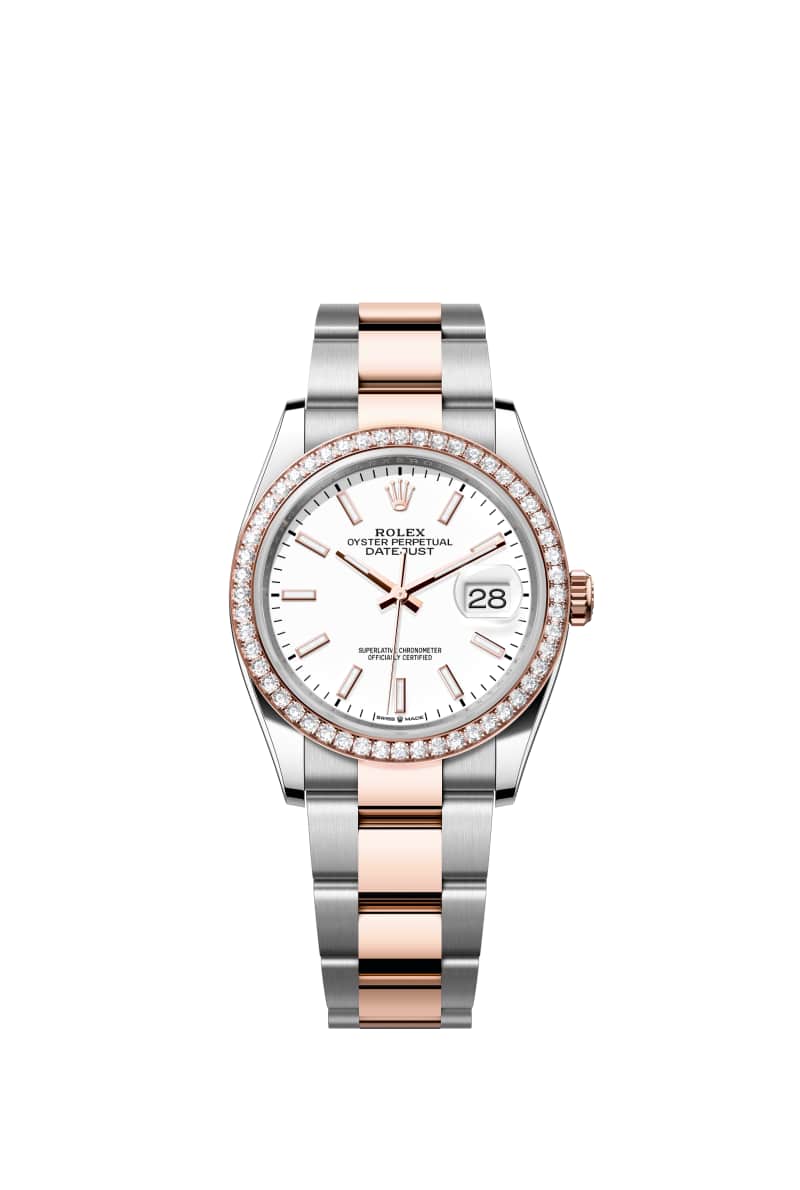 ROLEX 데이트저스트 36 126281RBR White 다이얼 오이스터스틸과 에버로즈 Gold