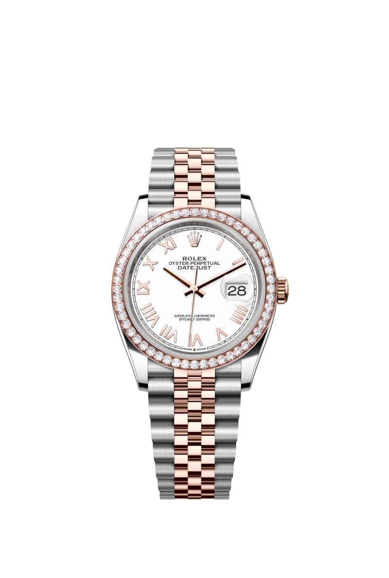 ROLEX 데이트저스트 36 126281RBR White 다이얼 오이스터스틸과 에버로즈 Gold