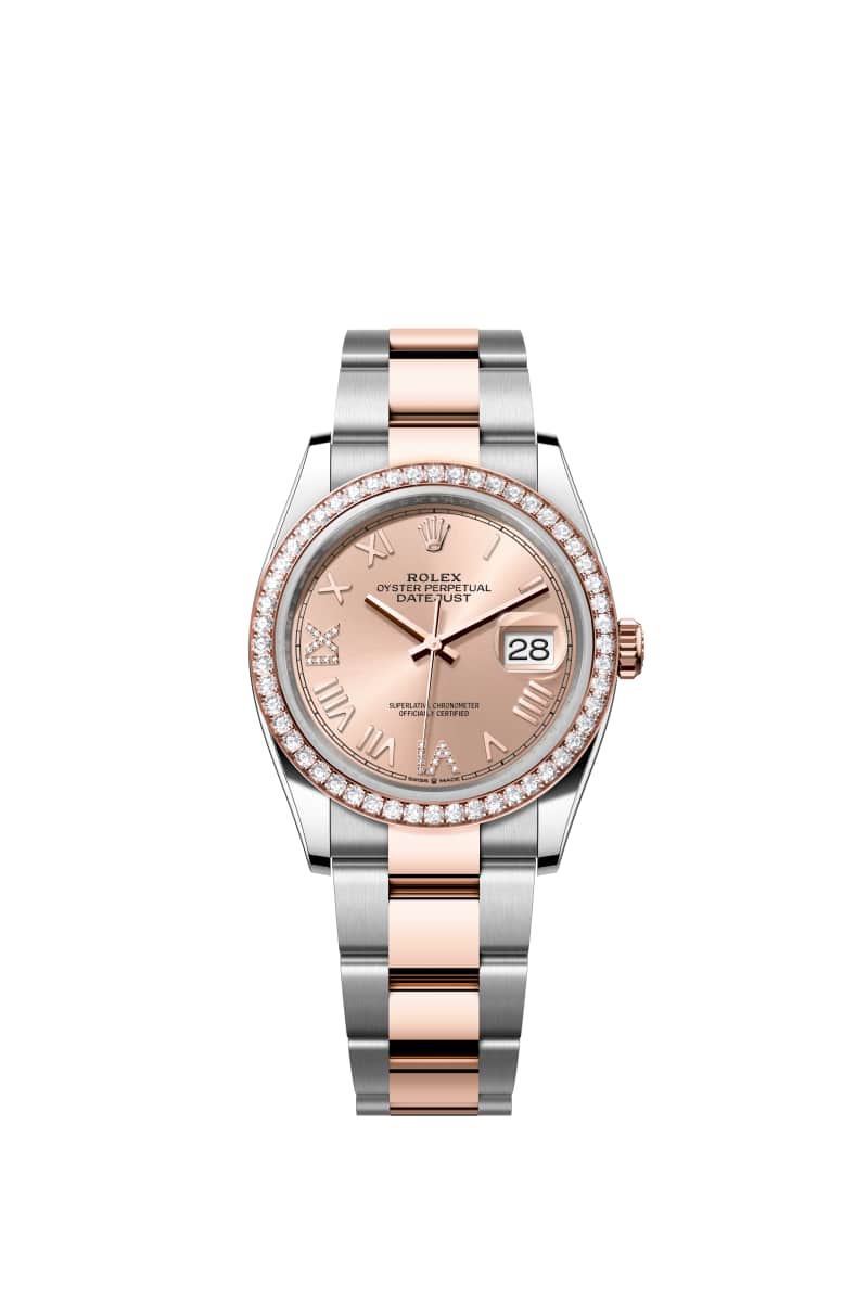 ROLEX 데이트저스트 36 126281RBR 다이아몬드가 세팅된 Rose Color 다이얼 오이스터스틸과 에버로즈 Gold