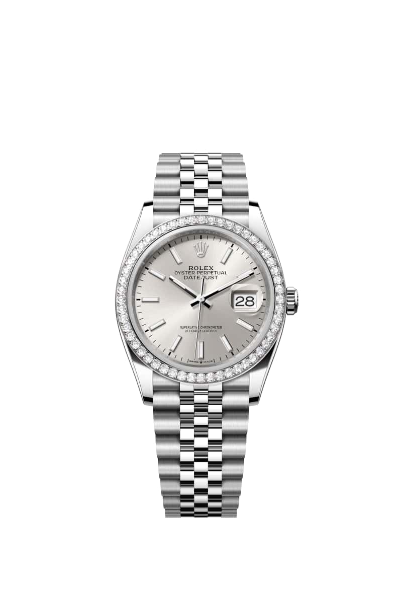 ROLEX 데이트저스트 36 126284RBR Silver 다이얼 오이스터스틸과 White Gold