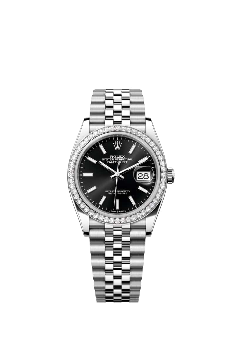 ROLEX 데이트저스트 36 126284RBR 브라이트 Black 다이얼 오이스터스틸과 White Gold