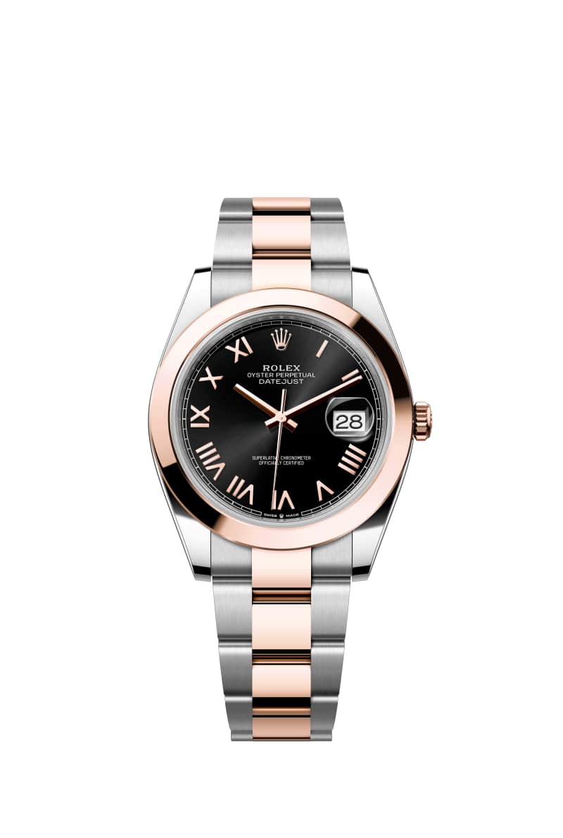 ROLEX 데이트저스트 41 126301 브라이트 Black 다이얼 오이스터스틸과 에버로즈 Gold