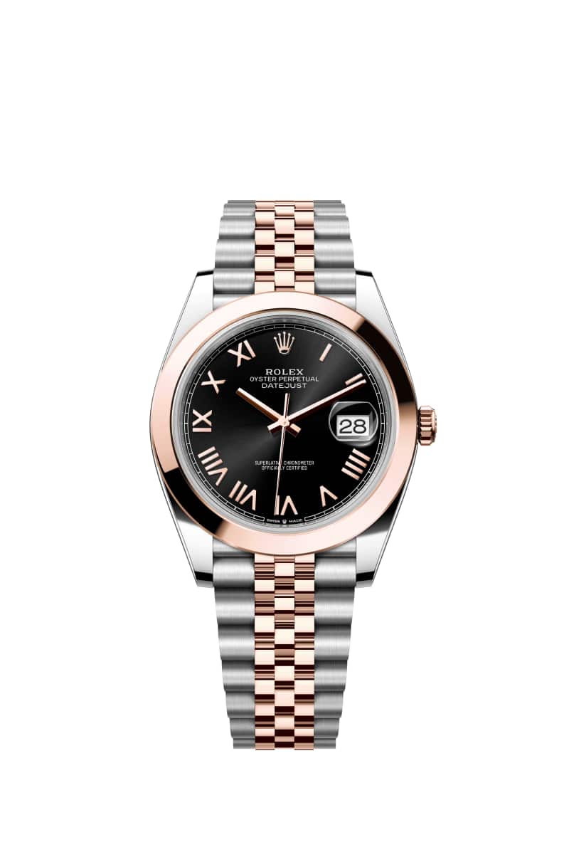 ROLEX 데이트저스트 41 126301 브라이트 Black 다이얼 오이스터스틸과 에버로즈 Gold