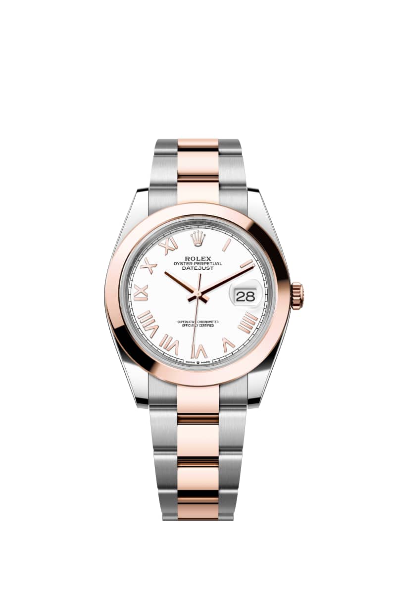 ROLEX 데이트저스트 41 126301 White 다이얼 오이스터스틸과 에버로즈 Gold