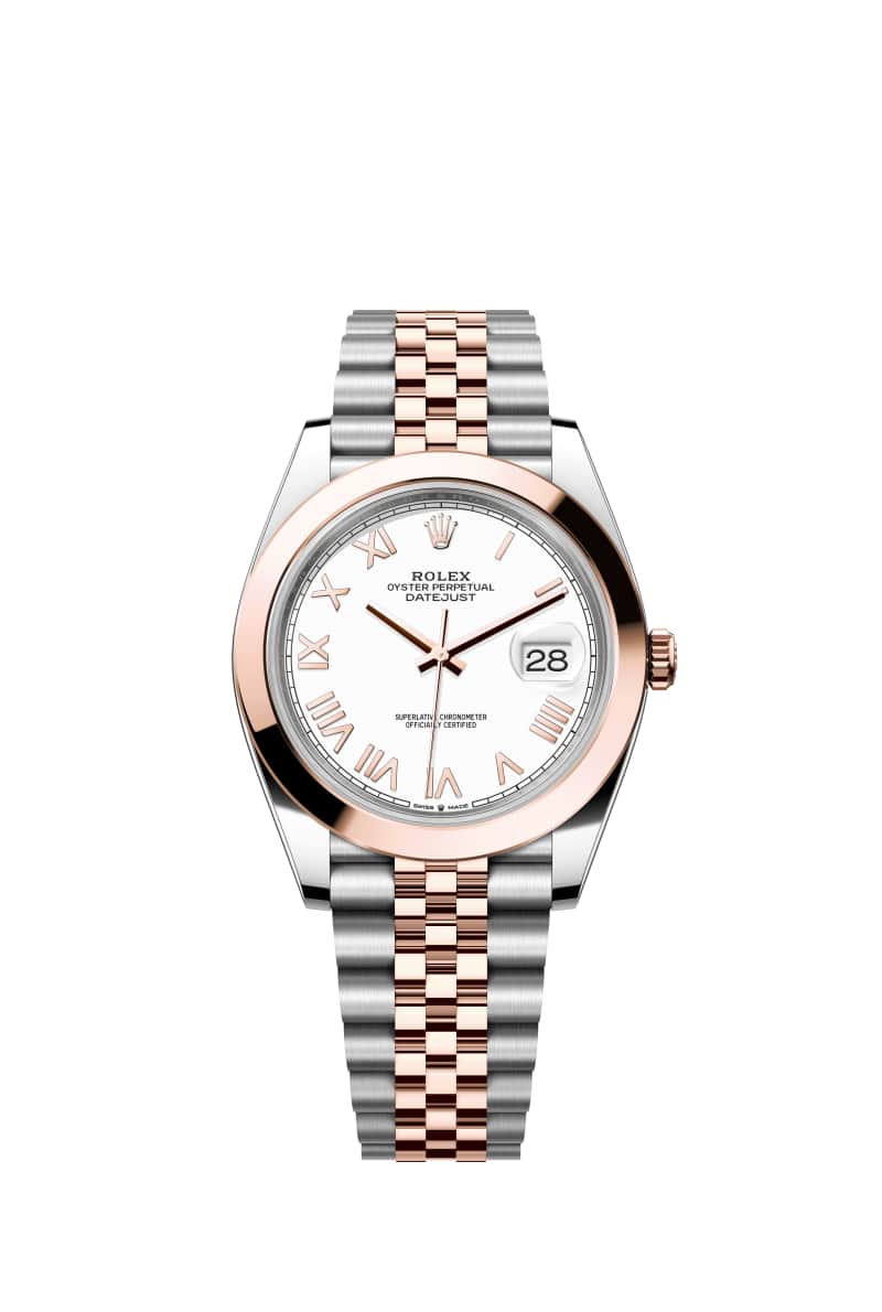 ROLEX 데이트저스트 41 126301 White 다이얼 오이스터스틸과 에버로즈 Gold