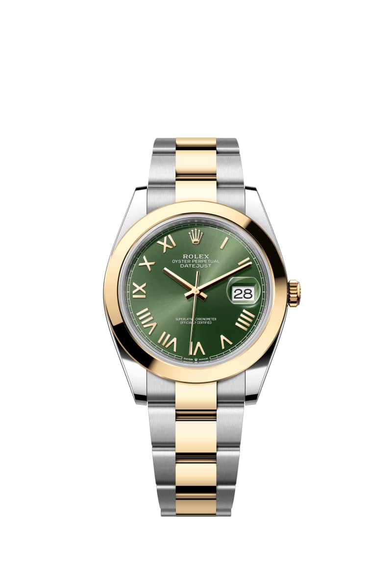 ROLEX 데이트저스트 41 126303 올리브 그린 다이얼 오이스터스틸과 옐로우 Gold