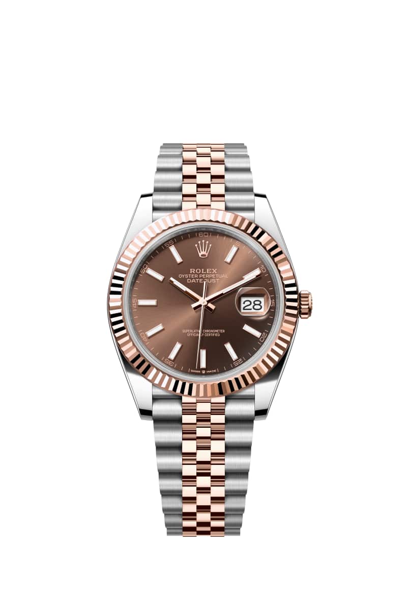 ROLEX 데이트저스트 41 126331 초콜렛 다이얼 오이스터스틸과 에버로즈 Gold