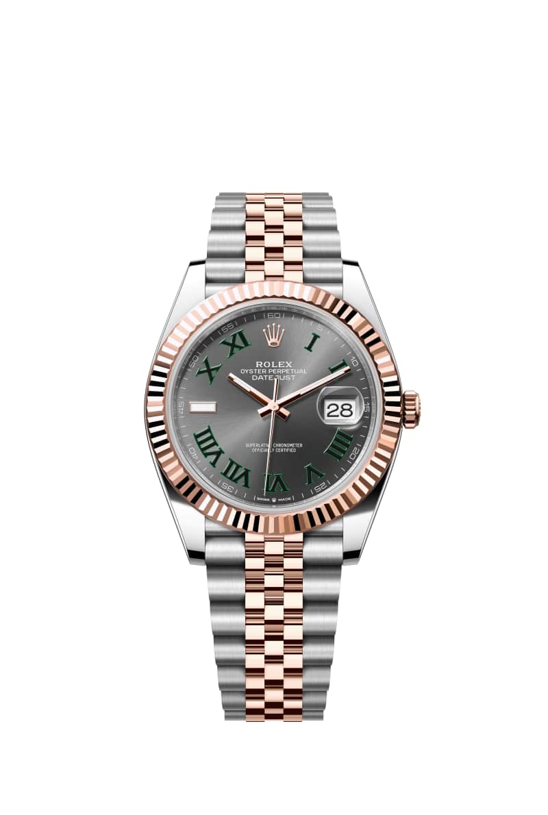 ROLEX 데이트저스트 41 126331 슬레이트 다이얼 오이스터스틸과 에버로즈 Gold