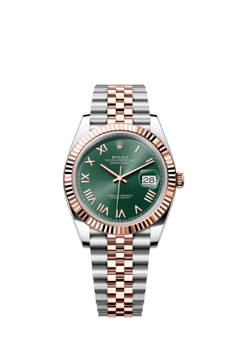 ROLEX ๋ฐ์ดํธ์ ์คํธ 41 126331 ๋ฏผํธ ๊ทธ๋ฆฐ ๋ค์ด์ผ ์ค์ด์คํฐ์คํธ๊ณผ ์๋ฒ๋ก์ฆ Gold
