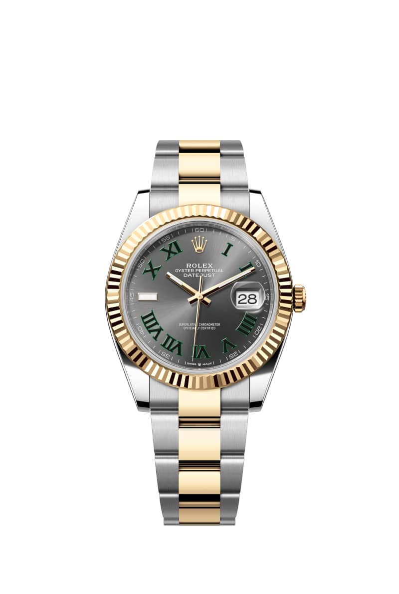 ROLEX ๋ฐ์ดํธ์ ์คํธ 41 126333 ์ฌ๋ ์ดํธ ๋ค์ด์ผ ์ค์ด์คํฐ์คํธ๊ณผ ์๋ก์ฐ Gold
