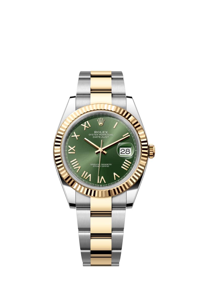 ROLEX 데이트저스트 41 126333 올리브 그린 다이얼 오이스터스틸과 옐로우 Gold