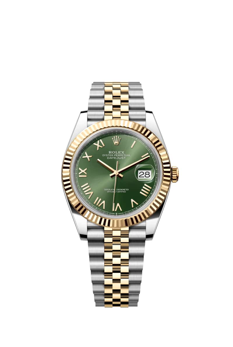 ROLEX 데이트저스트 41 126333 올리브 그린 다이얼 오이스터스틸과 옐로우 Gold