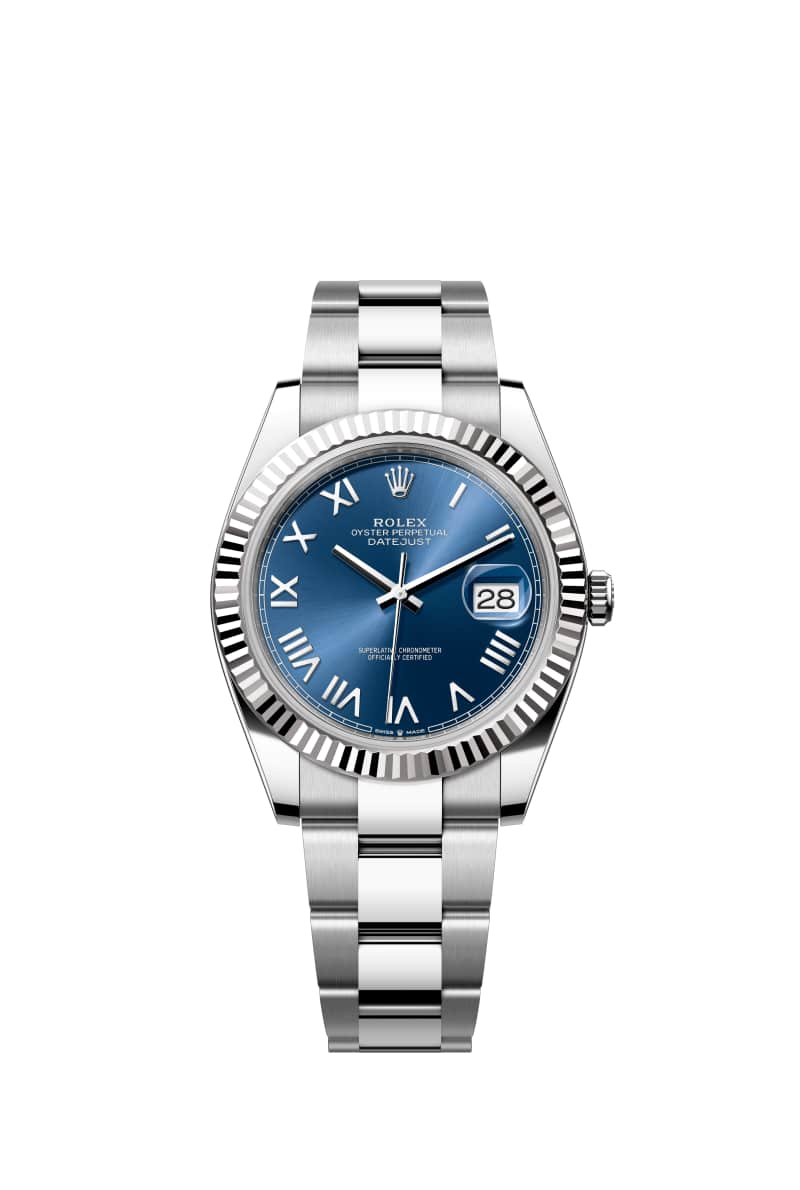 ROLEX 데이트저스트 41 126334 브라이트 블루 다이얼 오이스터스틸과 White Gold