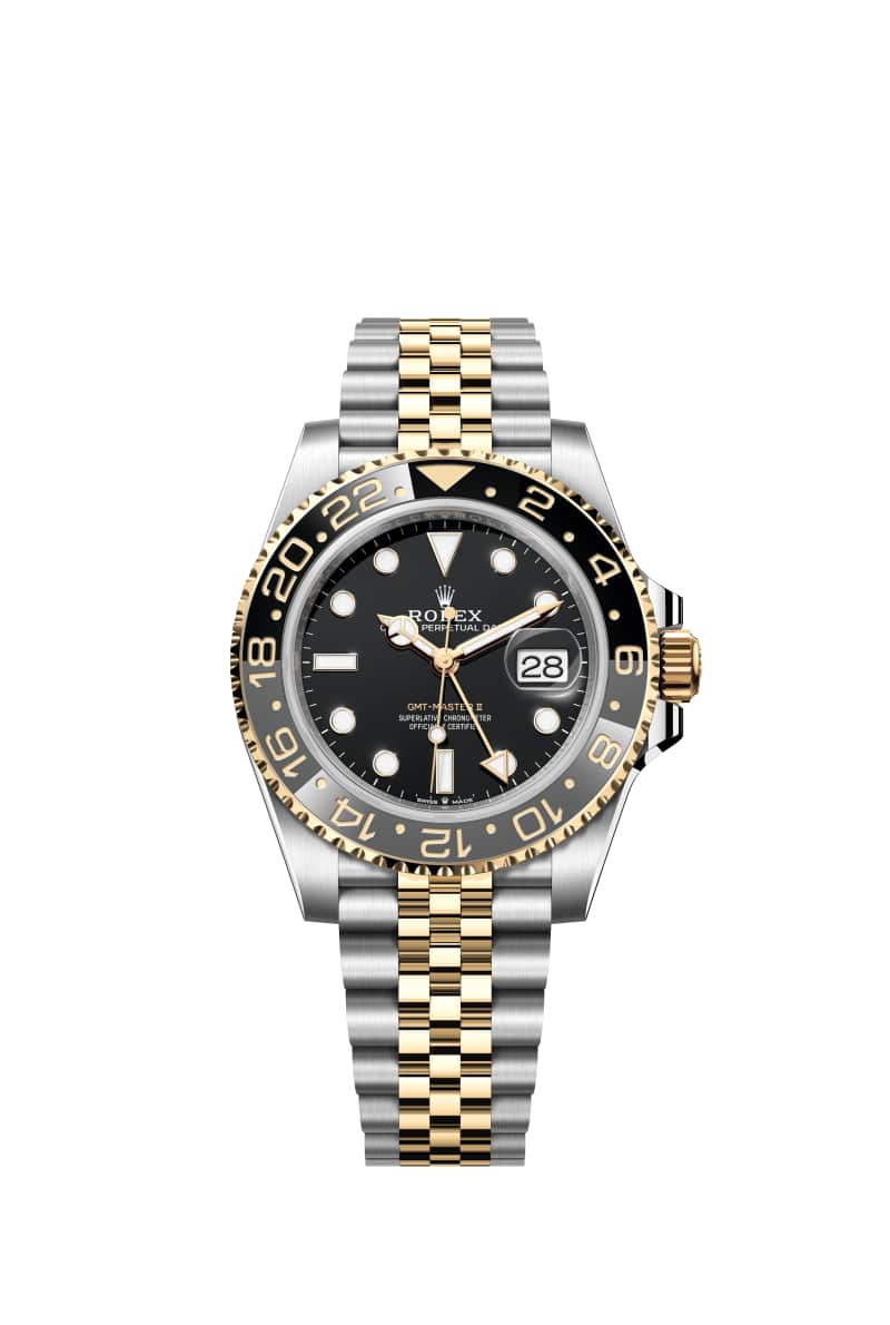 ROLEX GMT-마스터 II 40 126713GRNR Black 다이얼 오이스터스틸과 옐로우 Gold
