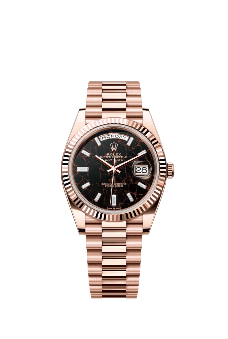 ROLEX Day-데이트 40 228235 다이아몬드가 세팅된 아이젠키젤 다이얼 18캐럿 에버로즈 Gold