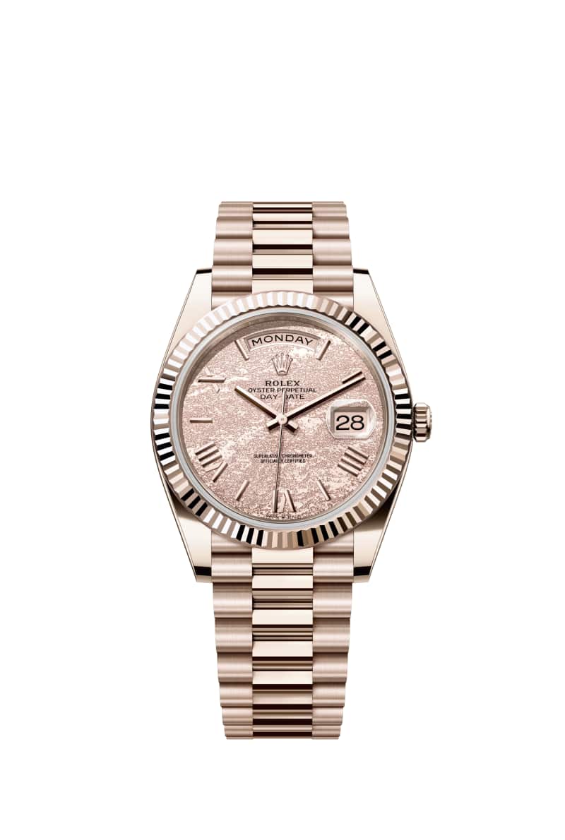 ROLEX Day-데이트 40 228235JG Gold 리프 디자인 다이얼 18캐럿 쥬빌리 Gold