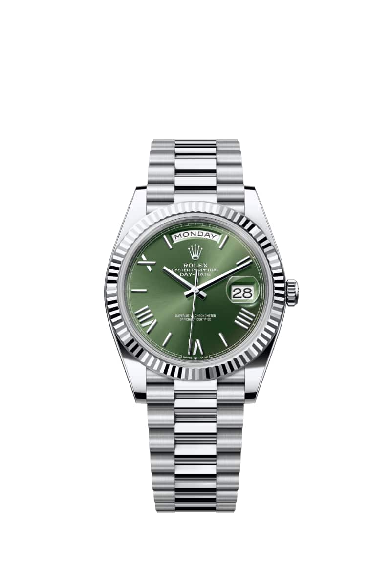 ROLEX Day-데이트 40 228236 올리브 그린 다이얼 플래티넘
