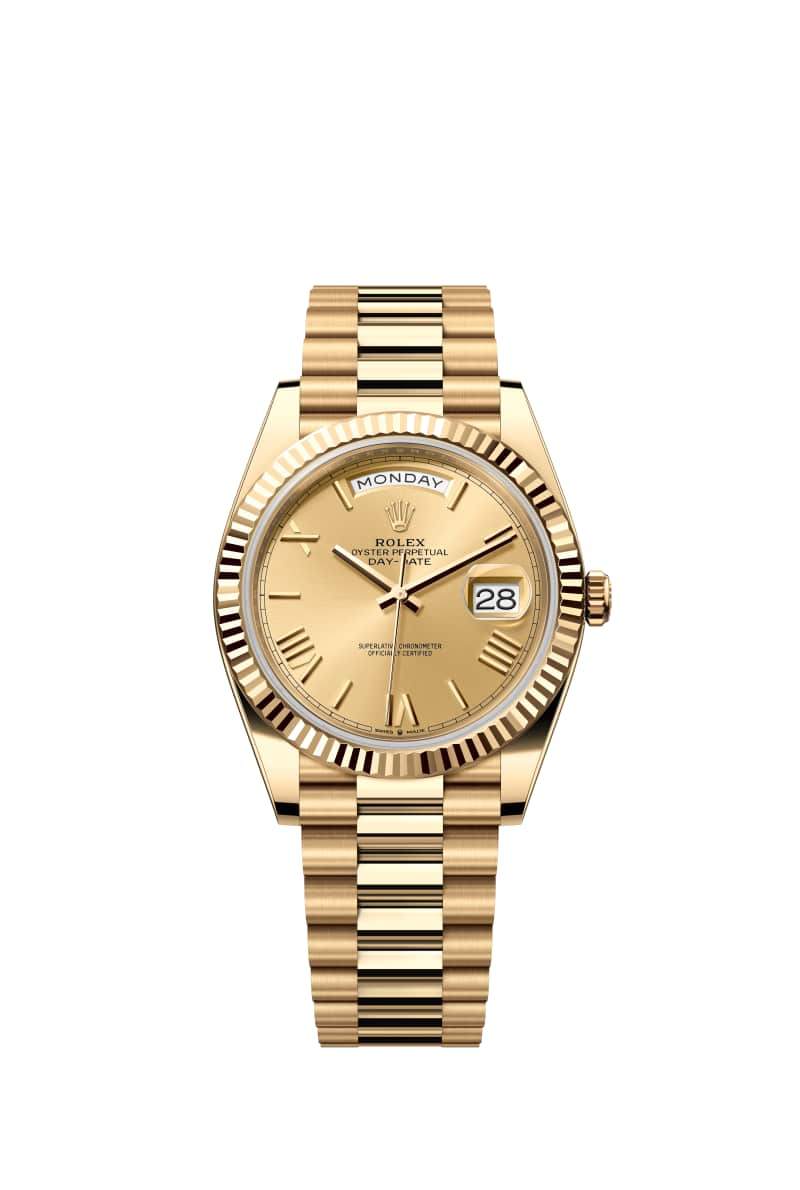 ROLEX Day-데이트 40 228238 샴페인 Color 다이얼 18캐럿 옐로우 Gold