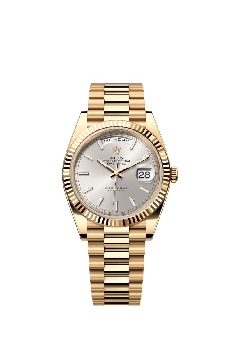 ROLEX Day-데이트 40 228238 Silver 다이얼 18캐럿 옐로우 Gold
