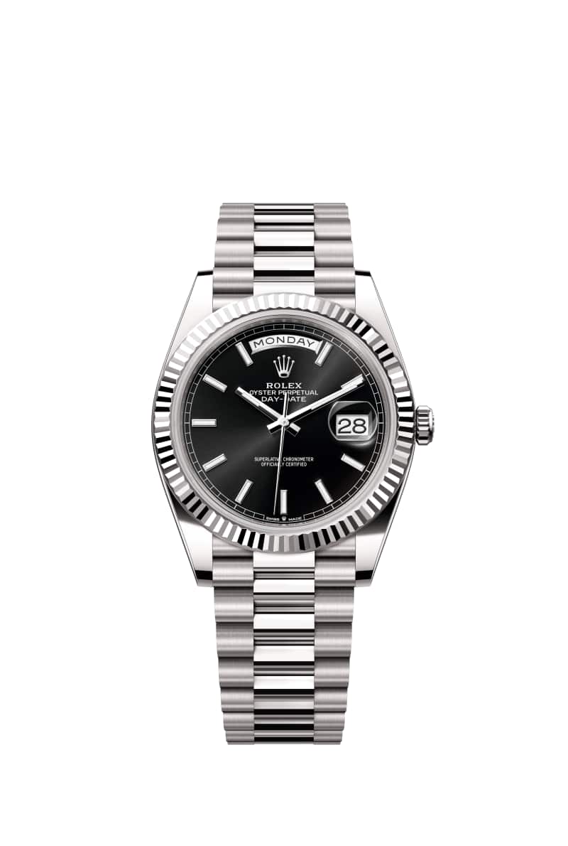 ROLEX Day-데이트 40 228239 브라이트 Black 다이얼 18캐럿 White Gold