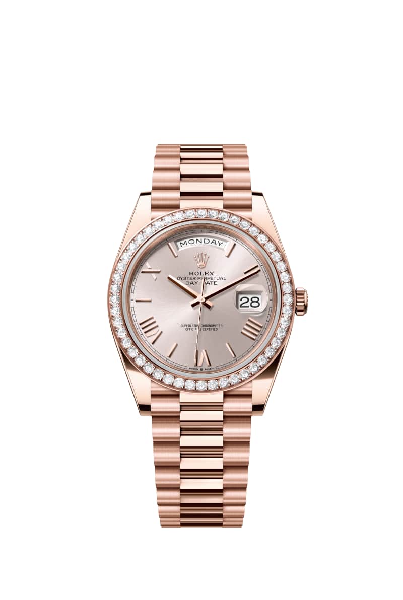 ROLEX Day-데이트 40 228345RBR 선더스트 다이얼 18캐럿 에버로즈 Gold
