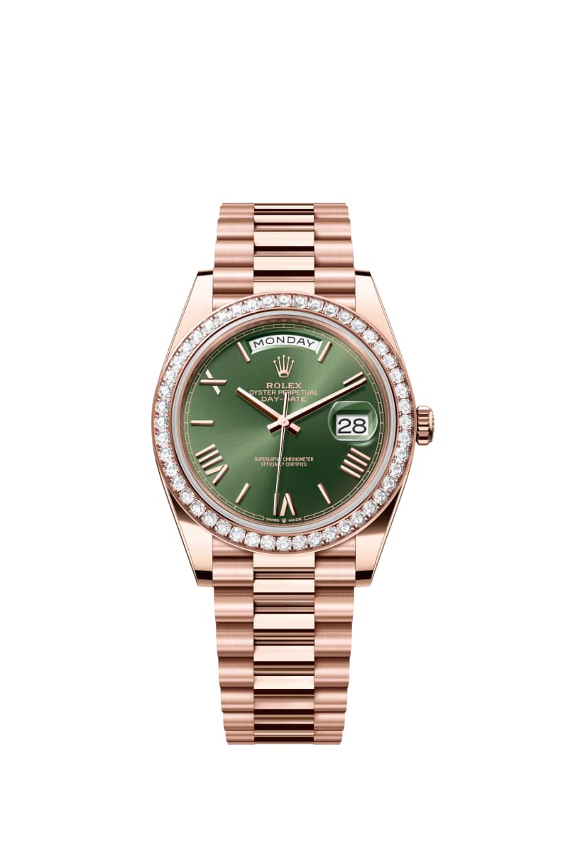 ROLEX Day-๋ฐ์ดํธ 40 228345RBR ์ฌ๋ฆฌ๋ธ ๊ทธ๋ฆฐ ๋ค์ด์ผ 18์บ๋ฟ ์๋ฒ๋ก์ฆ Gold