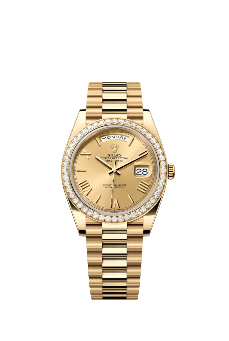 ROLEX Day-๋ฐ์ดํธ 40 228348RBR ์ดํ์ธ Color ๋ค์ด์ผ 18์บ๋ฟ ์๋ก์ฐ Gold