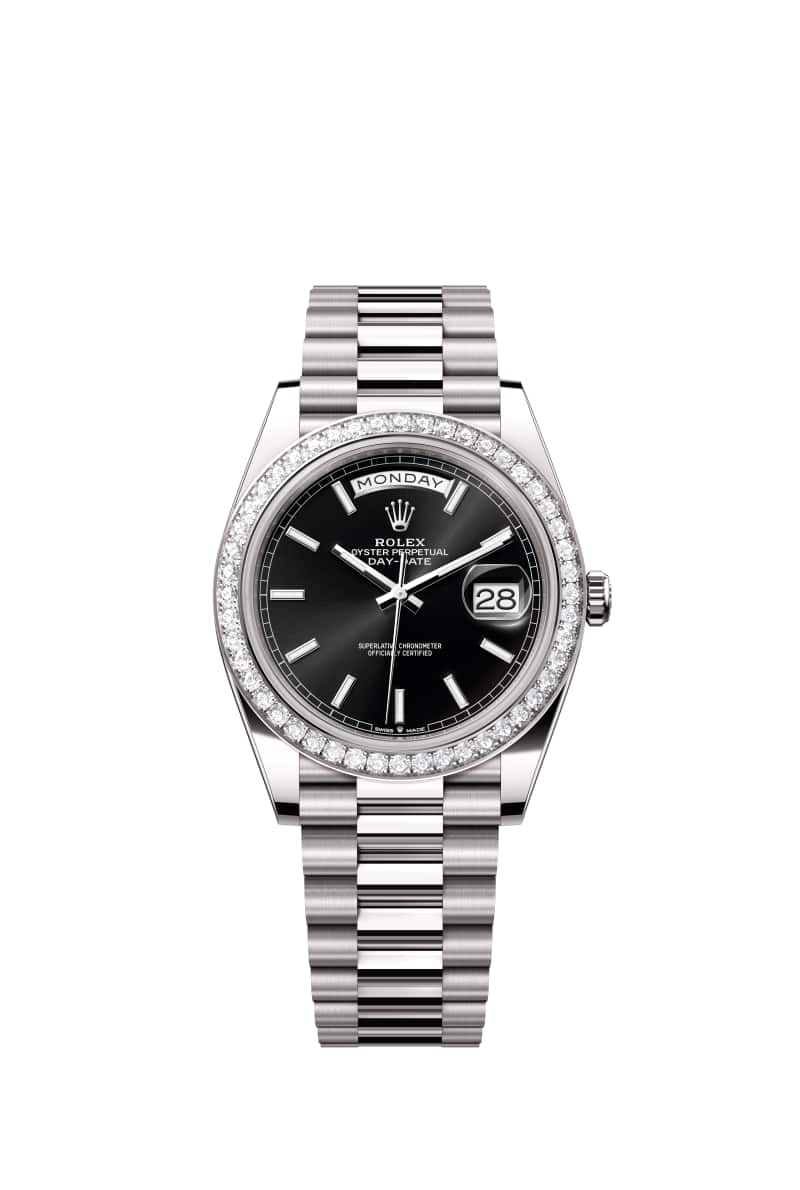 ROLEX Day-데이트 40 228349RBR 브라이트 Black 다이얼 18캐럿 White Gold