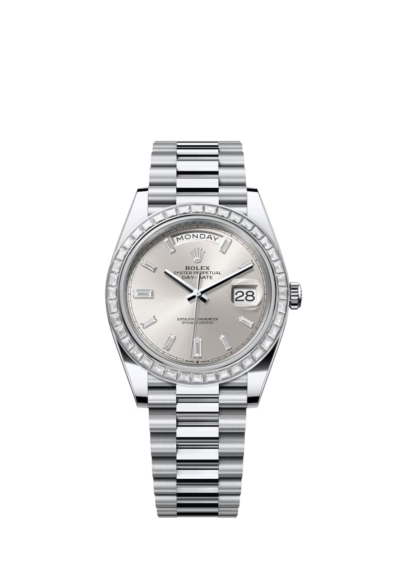 ROLEX Day-๋ฐ์ดํธ 40 228396TBR ๋ค์ด์๋ชฌ๋๊ฐ ์ธํ
๋ Silver ๋ค์ด์ผ ํ๋ํฐ๋