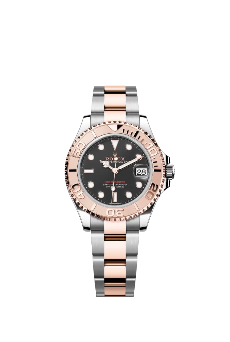 ROLEX 요트-마스터 37 268621 인텐스 Black 다이얼 오이스터스틸과 에버로즈 Gold