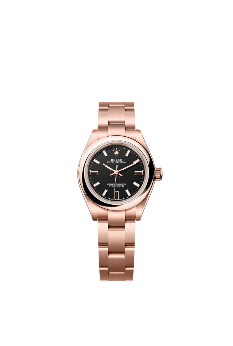 ROLEX 오이스터 퍼페츄얼 28 276205 Black 다이얼 18캐럿 에버로즈 Gold