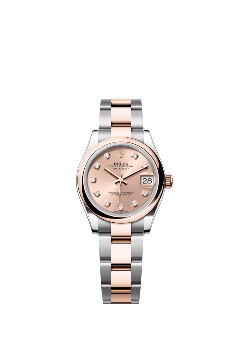 ROLEX 데이트저스트 31 278241 다이아몬드가 세팅된 Rose Color 다이얼 오이스터스틸과 에버로즈 Gold