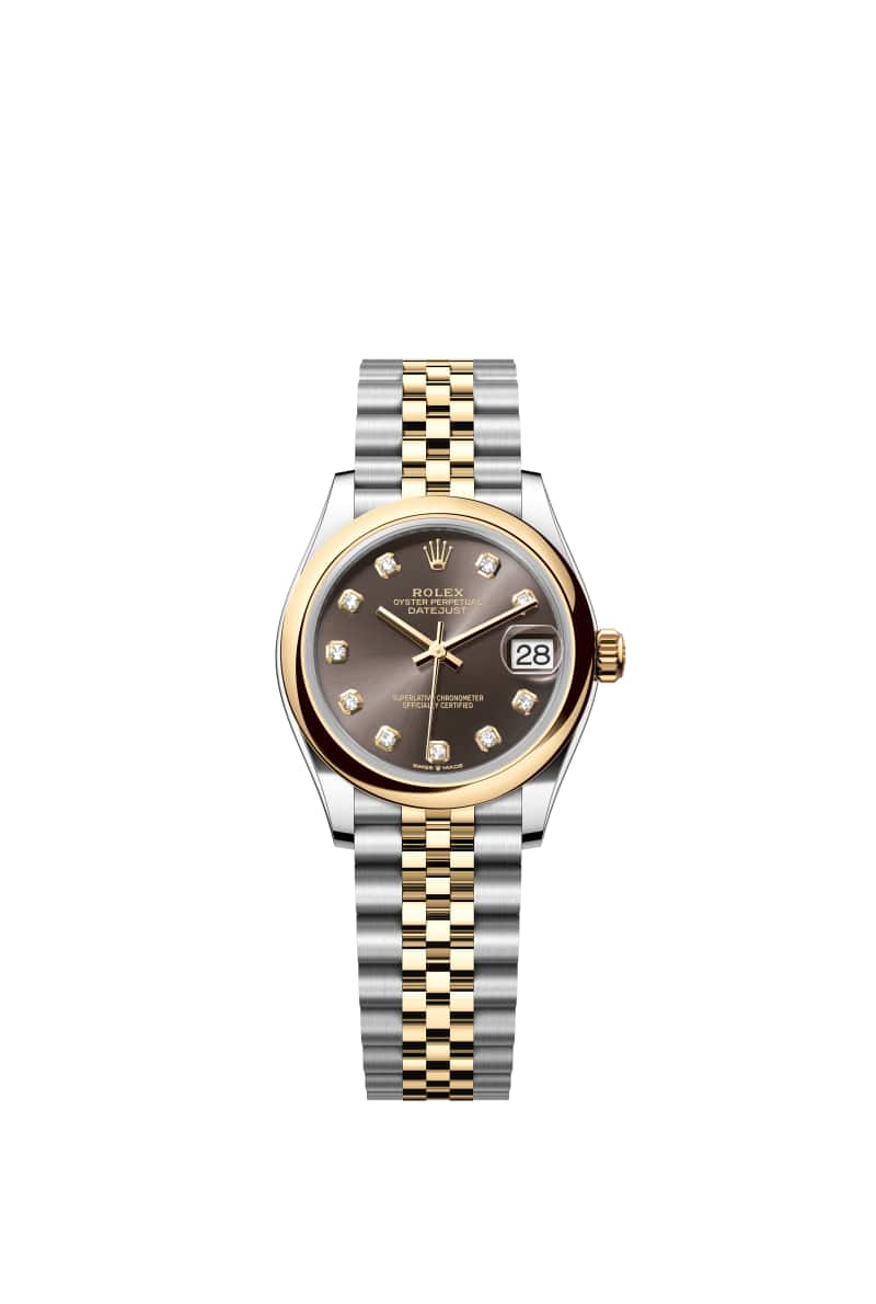 ROLEX 데이트저스트 31 278243 다이아몬드가 세팅된 다크 그레이 다이얼 오이스터스틸과 옐로우 Gold