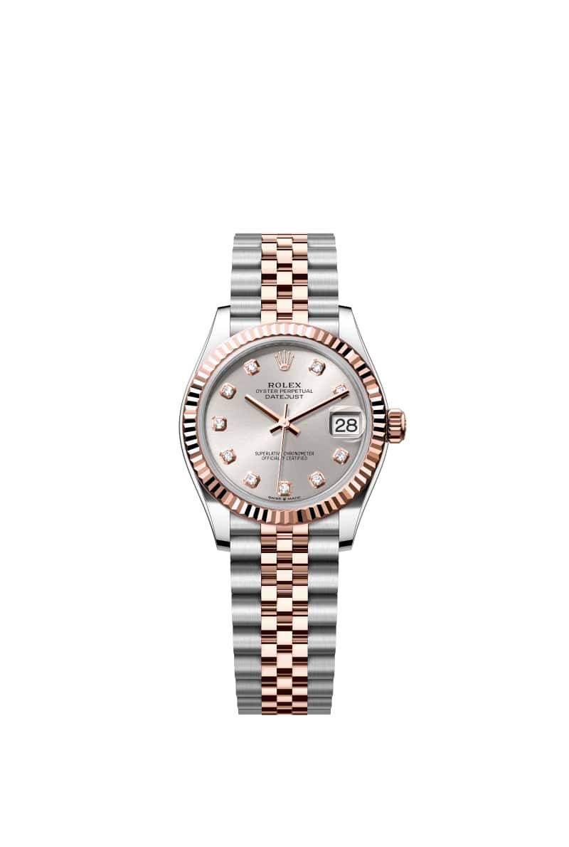 ROLEX 데이트저스트 31 278271 다이아몬드가 세팅된 Silver 다이얼 오이스터스틸과 에버로즈 Gold