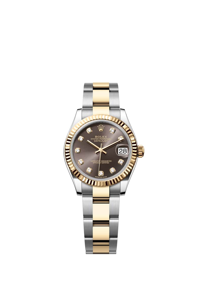 ROLEX 데이트저스트 31 278273 다이아몬드가 세팅된 다크 그레이 다이얼 오이스터스틸과 옐로우 Gold