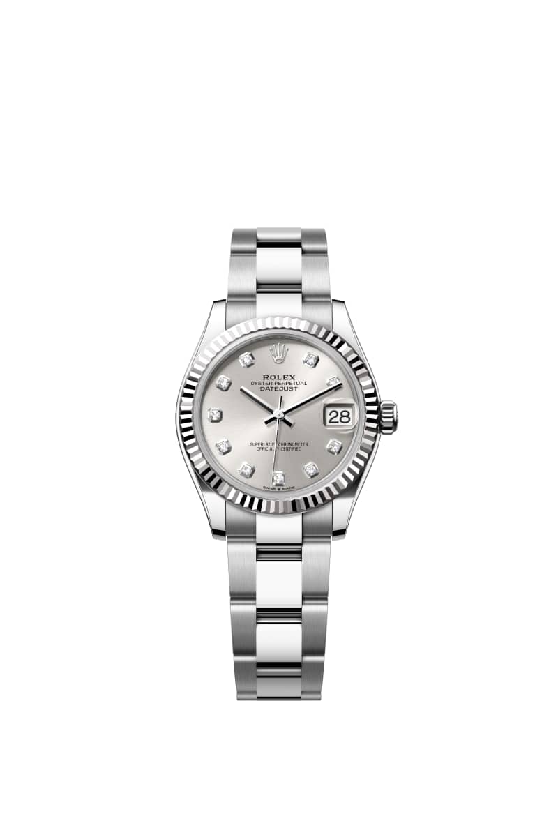 ROLEX 데이트저스트 31 278274 다이아몬드가 세팅된 Silver 다이얼 오이스터스틸과 White Gold