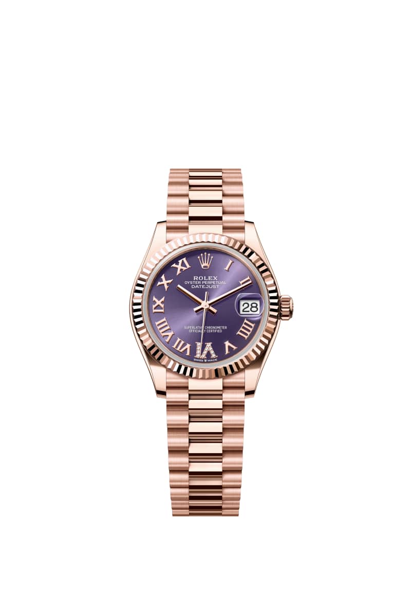 ROLEX 데이트저스트 31 278275 다이아몬드가 세팅된 오베르진 다이얼 18캐럿 에버로즈 Gold