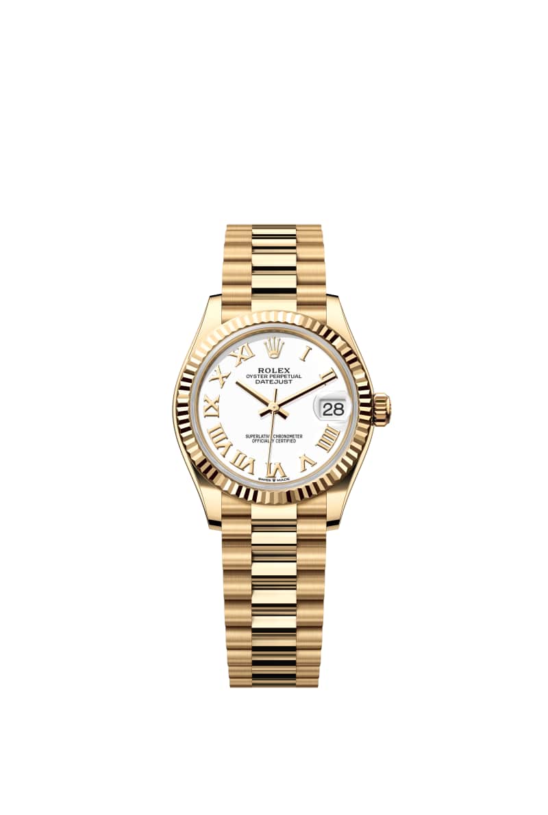 ROLEX ๋ฐ์ดํธ์ ์คํธ 31 278278 White ๋ค์ด์ผ 18์บ๋ฟ ์๋ก์ฐ Gold