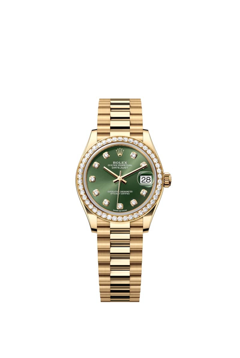 ROLEX ๋ฐ์ดํธ์ ์คํธ 31 278288RBR ๋ค์ด์๋ชฌ๋๊ฐ ์ธํ
๋ ์ฌ๋ฆฌ๋ธ ๊ทธ๋ฆฐ ๋ค์ด์ผ 18์บ๋ฟ ์๋ก์ฐ Gold