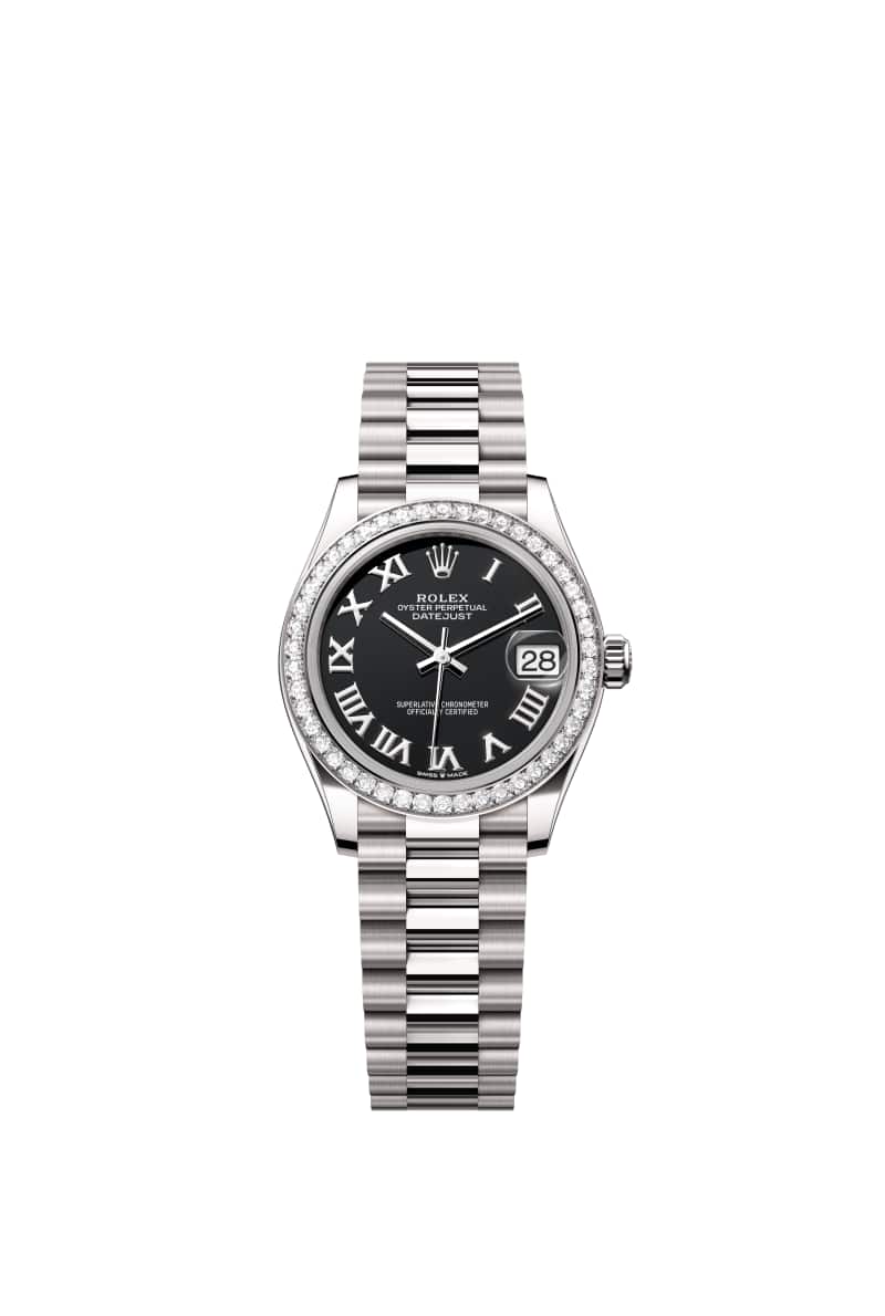 ROLEX 데이트저스트 31 278289RBR 브라이트 Black 다이얼 18캐럿 White Gold