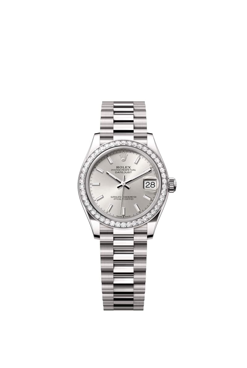 ROLEX 데이트저스트 31 278289RBR Silver 다이얼 18캐럿 White Gold