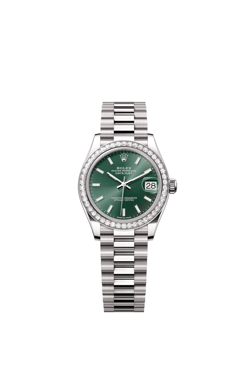 ROLEX 데이트저스트 31 278289RBR 민트 그린 다이얼 18캐럿 White Gold