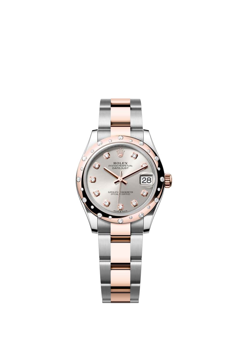 ROLEX ๋ฐ์ดํธ์ ์คํธ 31 278341RBR ๋ค์ด์๋ชฌ๋๊ฐ ์ธํ
๋ Silver ๋ค์ด์ผ ์ค์ด์คํฐ์คํธ๊ณผ ์๋ฒ๋ก์ฆ Gold