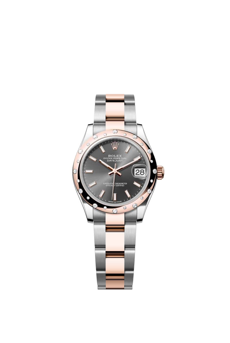 ROLEX ๋ฐ์ดํธ์ ์คํธ 31 278341RBR ์ฌ๋ ์ดํธ ๋ค์ด์ผ ์ค์ด์คํฐ์คํธ๊ณผ ์๋ฒ๋ก์ฆ Gold