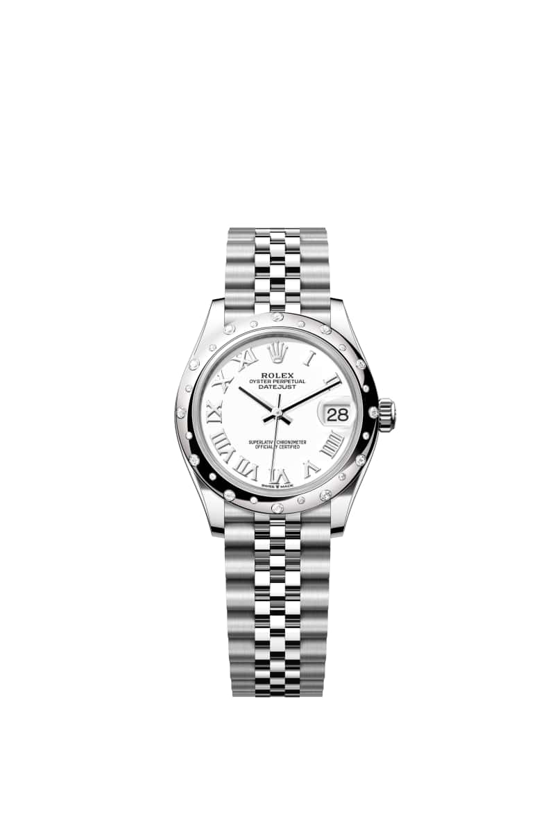 ROLEX 데이트저스트 31 278344RBR White 다이얼 오이스터스틸과 White Gold